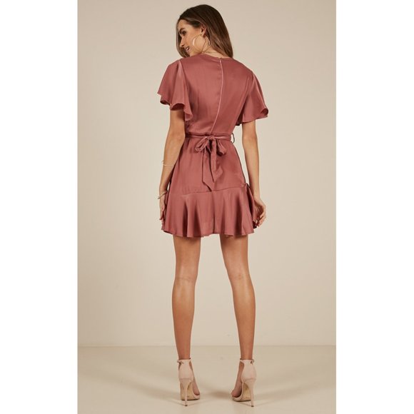SHOWPO Thin Ice Sateen Satin Wrap Dress - Picture 2 of 12